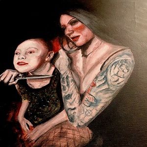 Canvas dark Framed art